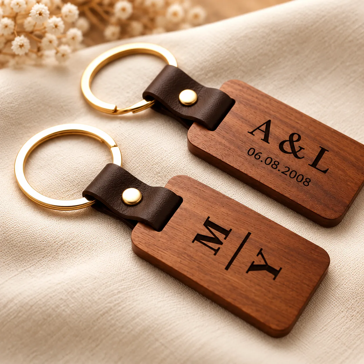 Porte-clés personnalisé en bois